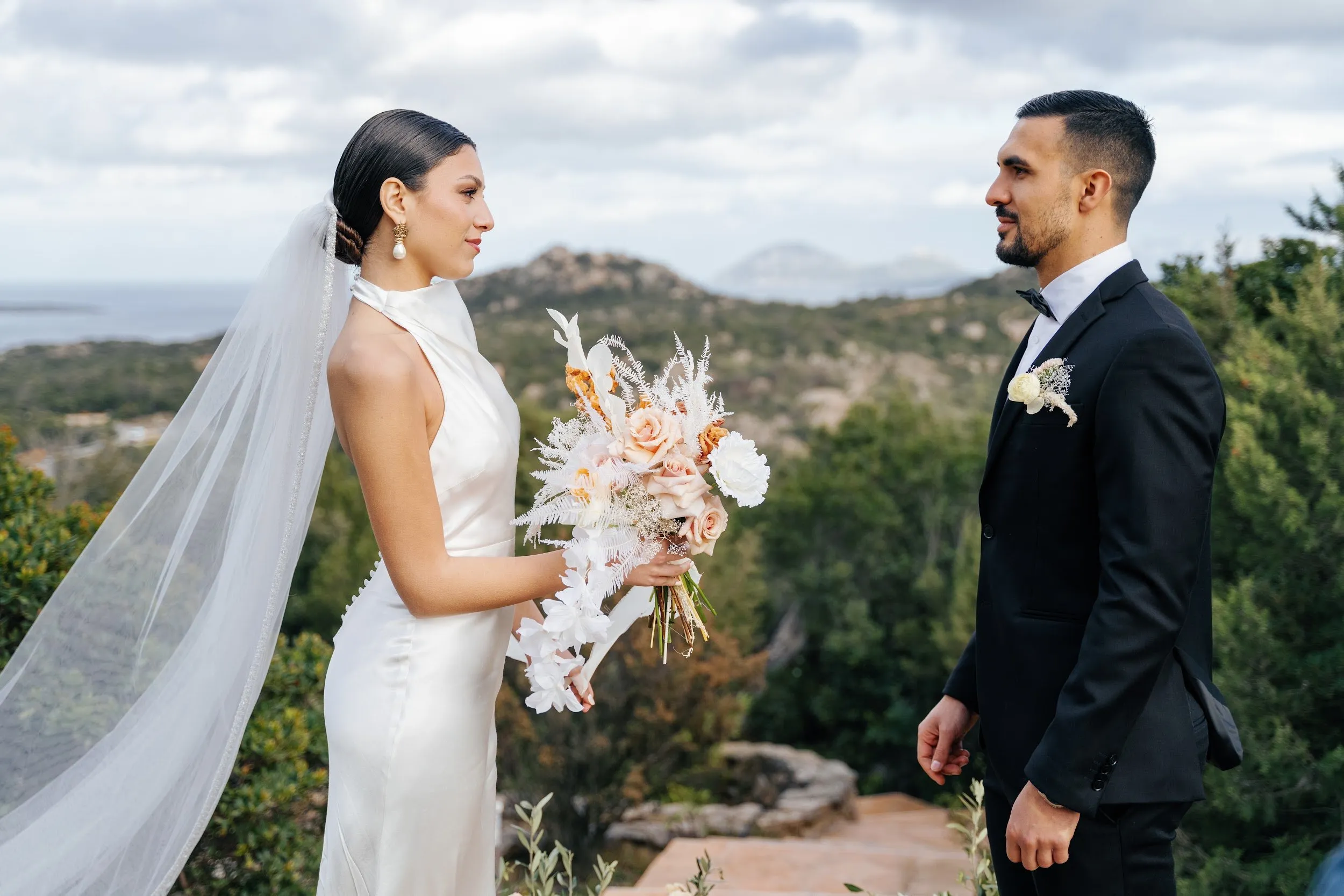 Couple portrait, micro wedding Hotel Borgo Smeraldo Sardinia